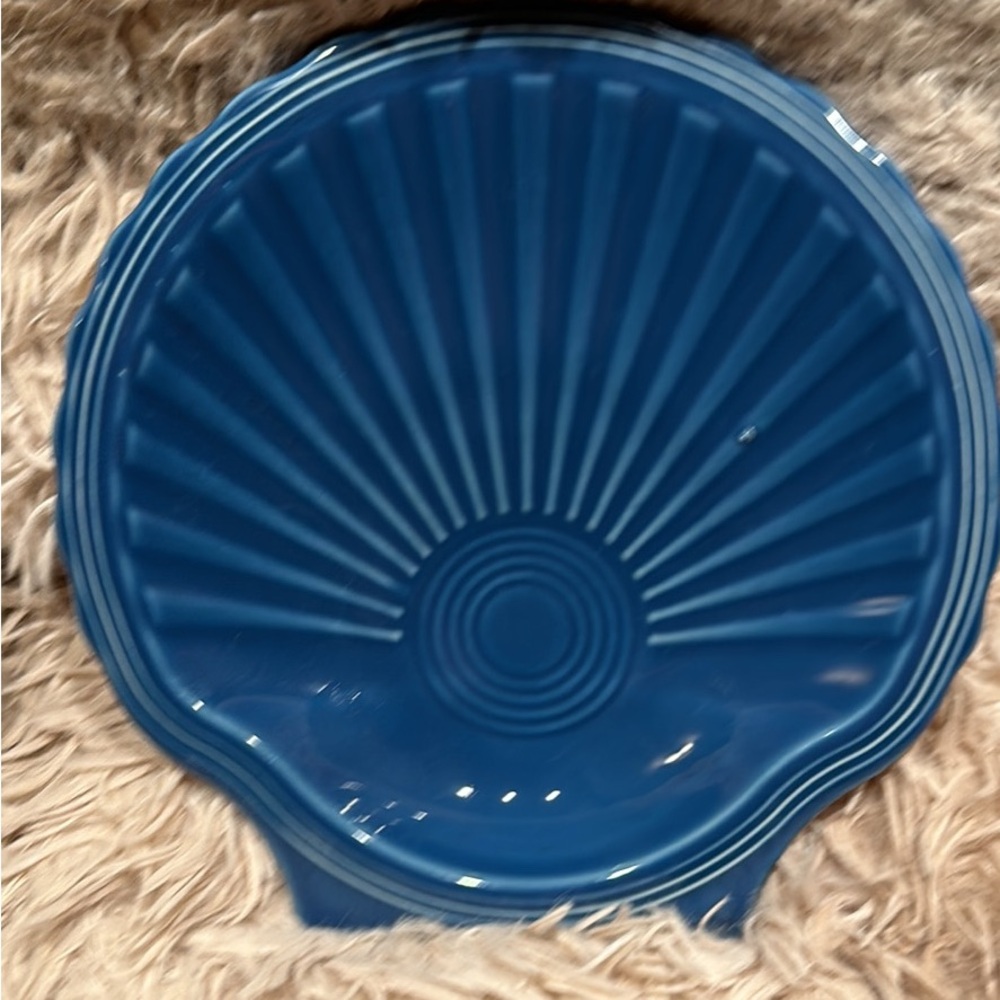 Fiestaware shell plate in lapis blue 8 1/4”
